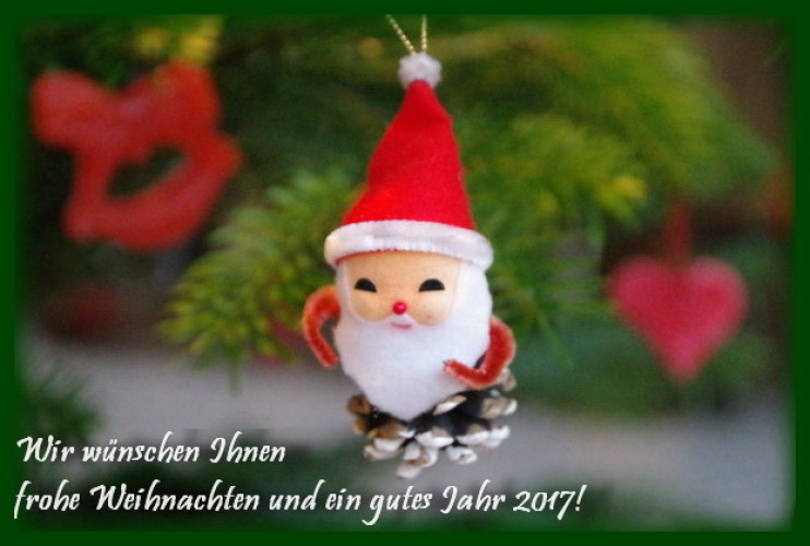 Wir wünschen Ihnen frohe Weihnachten und ein gutes Jahr 2017! Wir wünschen Ihnen frohe Weihnachten und ein gutes Jahr 2017!